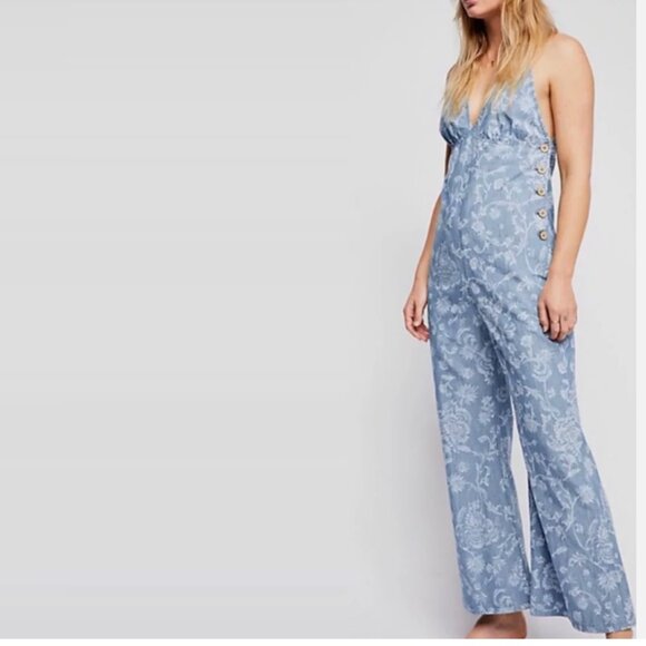 Free People DANCE ALL NIGHT batik overall 10 - Picture 5 of 7